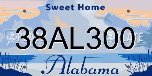 38AL300 Alabama License Plate