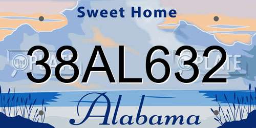 38AL632 Alabama License Plate
