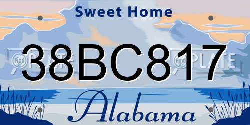 38BC817 Alabama License Plate
