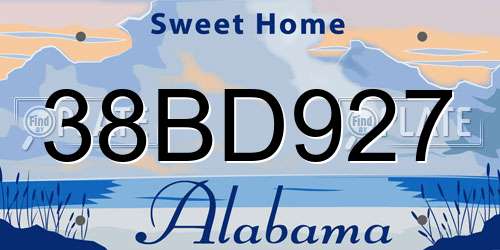 38BD927 Alabama License Plate