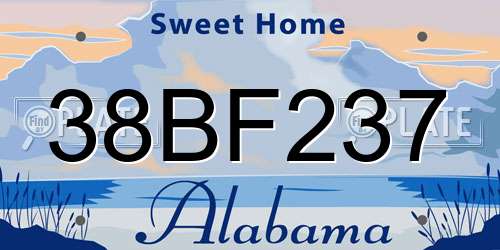 38BF237 Alabama License Plate
