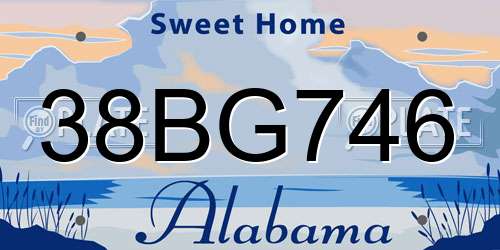 38BG746 Alabama License Plate