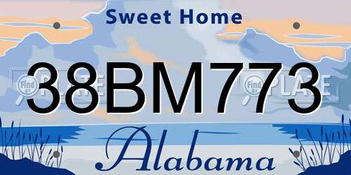 38BM773 Alabama License Plate