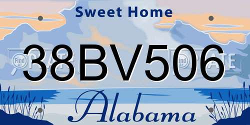 38BV506 Alabama License Plate