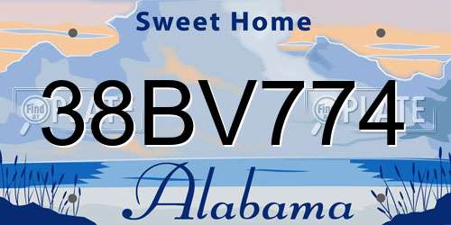 38BV774 Alabama License Plate