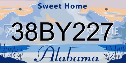38BY227 Alabama License Plate