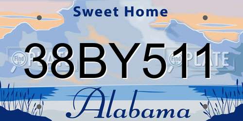 38BY511 Alabama License Plate