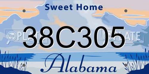 38C305 Alabama License Plate
