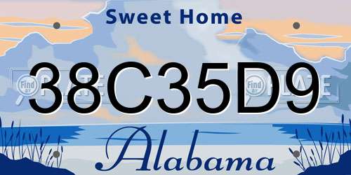38C35D9 Alabama License Plate