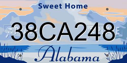 38CA248 Alabama License Plate