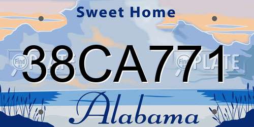 38CA771 Alabama License Plate