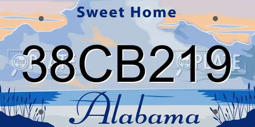 38CB219 Alabama License Plate