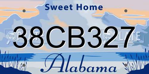 38CB327 Alabama License Plate