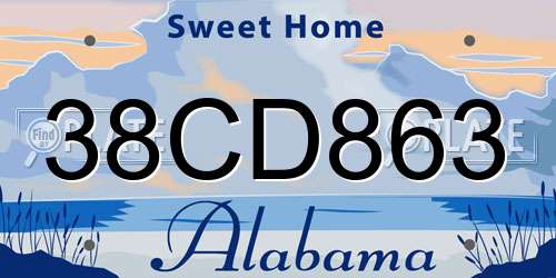 38CD863 Alabama License Plate