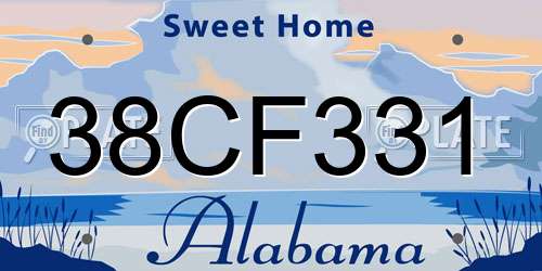 38CF331 Alabama License Plate