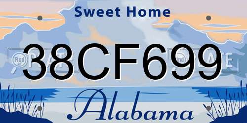 38CF699 Alabama License Plate