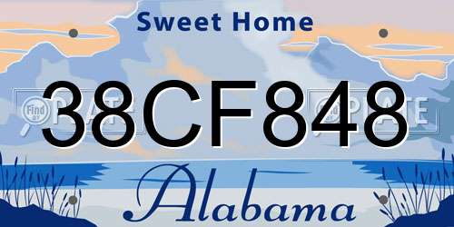 38CF848 Alabama License Plate