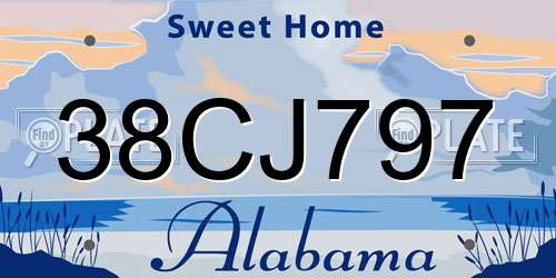 38CJ797 Alabama License Plate
