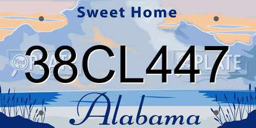 38CL447 Alabama License Plate