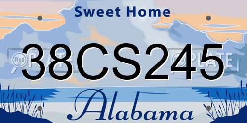 38CS245 Alabama License Plate