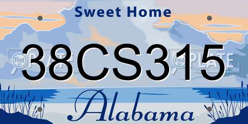 38CS315 Alabama License Plate