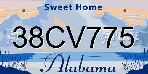 38CV775 Alabama License Plate