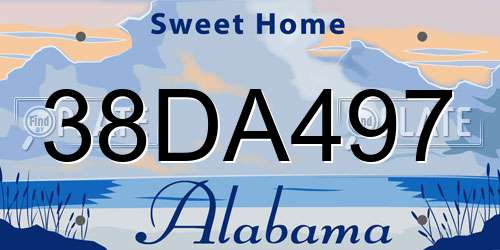 38DA497 Alabama License Plate