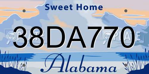 38DA770 Alabama License Plate