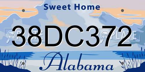 38DC372 Alabama License Plate