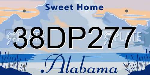 38DP277 Alabama License Plate