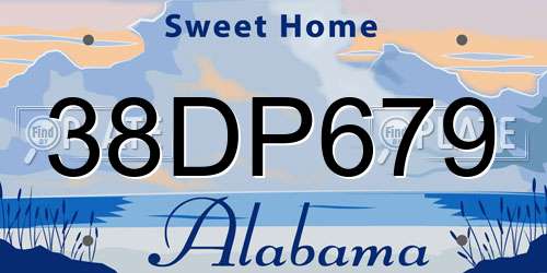 38DP679 Alabama License Plate