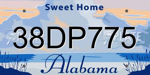 38DP775 Alabama License Plate