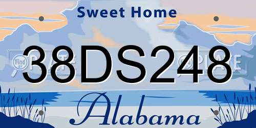 38DS248 Alabama License Plate