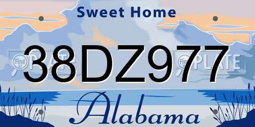 38DZ977 Alabama License Plate