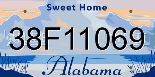 38F11069 Alabama License Plate