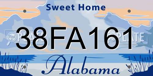 38FA161 Alabama License Plate