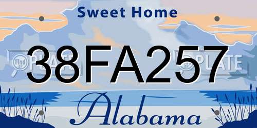 38FA257 Alabama License Plate