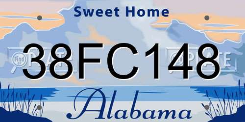 38FC148 Alabama License Plate