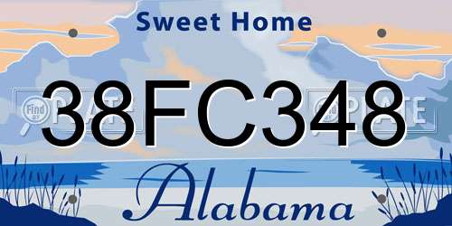 38FC348 Alabama License Plate