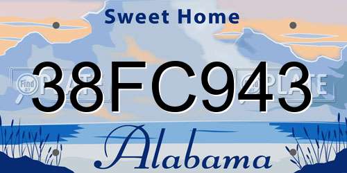 38FC943 Alabama License Plate