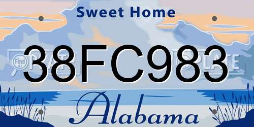 38FC983 Alabama License Plate