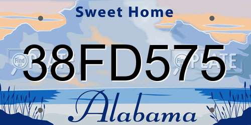 38FD575 Alabama License Plate