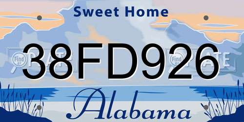 38FD926 Alabama License Plate