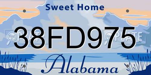 38FD975 Alabama License Plate