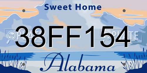 38FF154 Alabama License Plate
