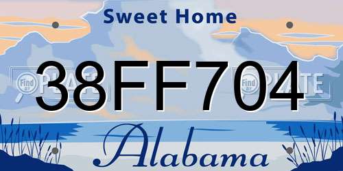 38FF704 Alabama License Plate
