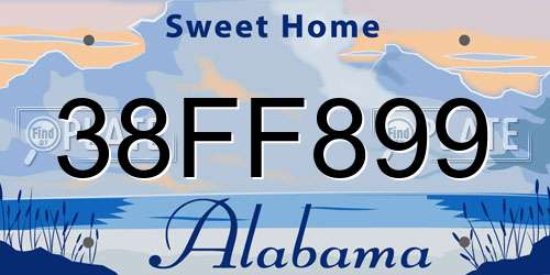 38FF899 Alabama License Plate