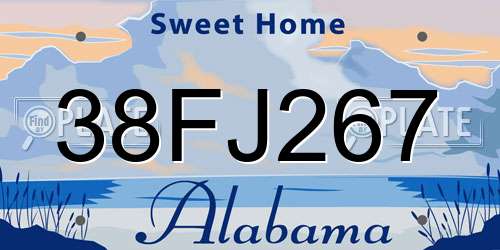 38FJ267 Alabama License Plate