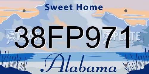 38FP971 Alabama License Plate