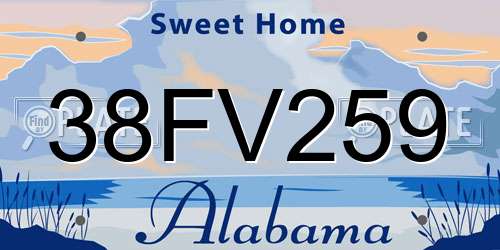 38FV259 Alabama License Plate